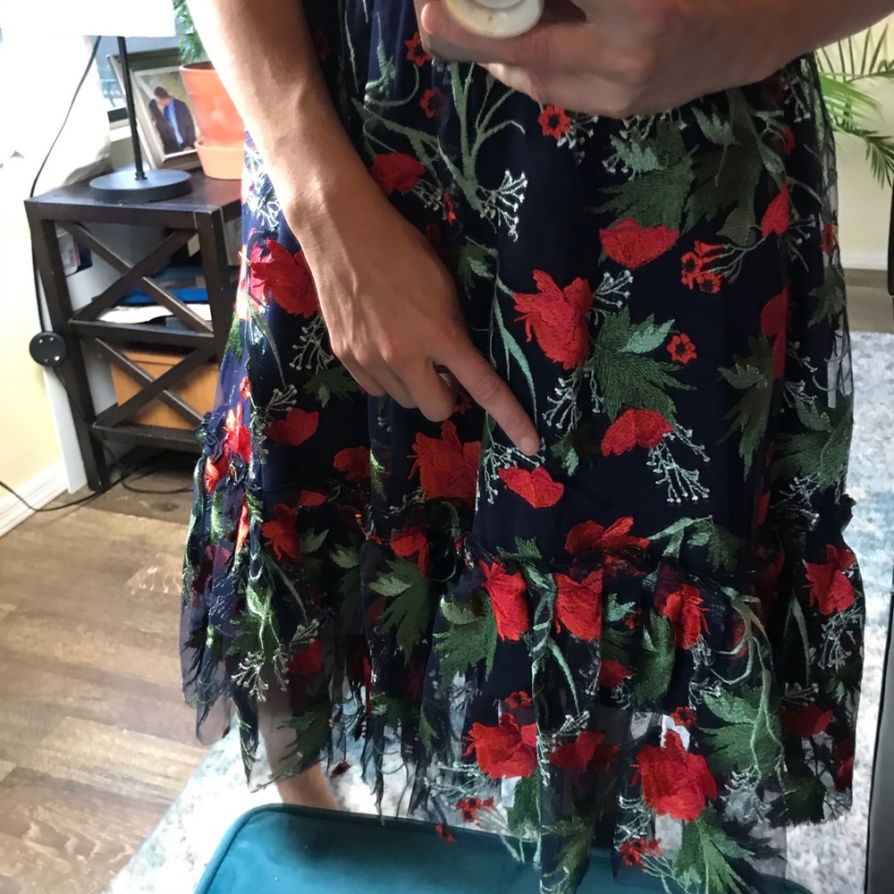 1901 embroidered mesh dark floral dress 6 - Picture 7 of 8